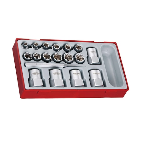 Teng Tools 3/8" and 1/2" Drive Stud Extractor Lug Nut Set - T TTBE18